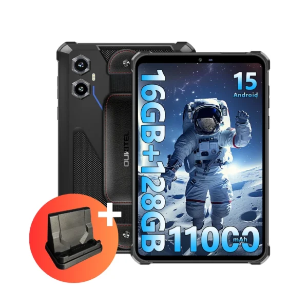 Oukitel RT3 Plus Tablette NFC | 16GB (4GB+12GB) RAM 128GB ROM  + Support de charge